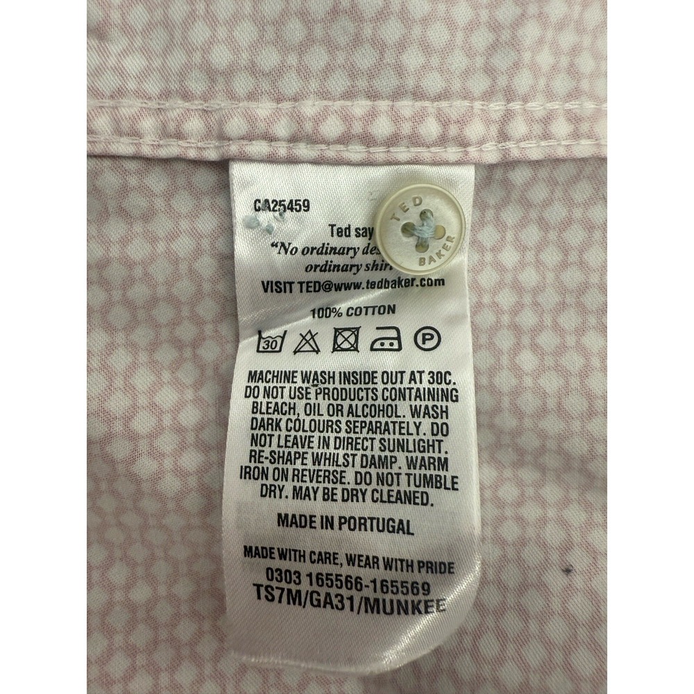 Ted Baker Mens Shirt Size 4 Large Short Sleeve Button Down Pocket Old Money#14 - Picture 11 of 12